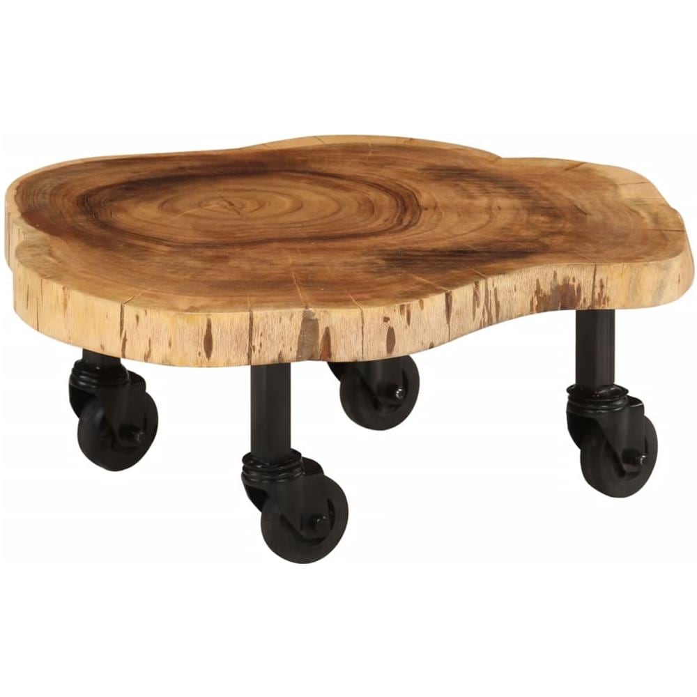 Tavolino da Salotto in Legno Massello di Acacia 60x55x25 cm - Foto 1