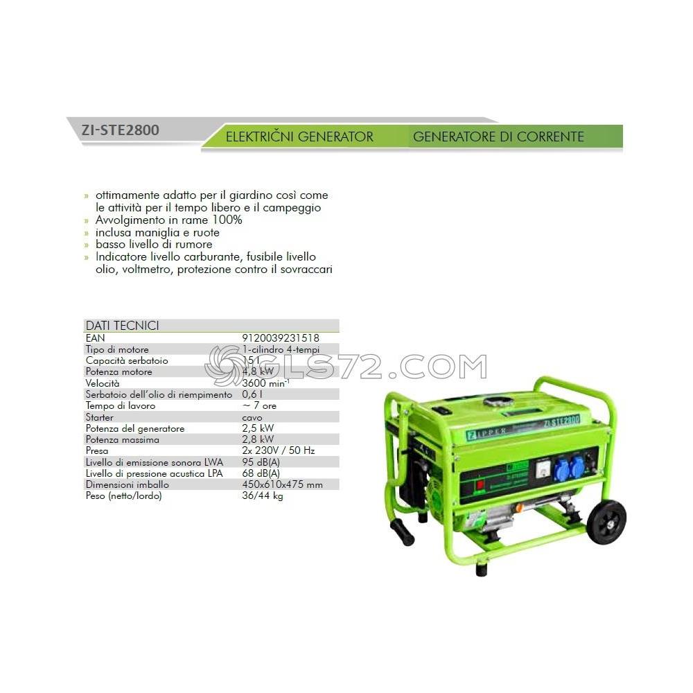 Generatore Di Corrente 2800w 2x230v Zi-ste2800 - Foto 2