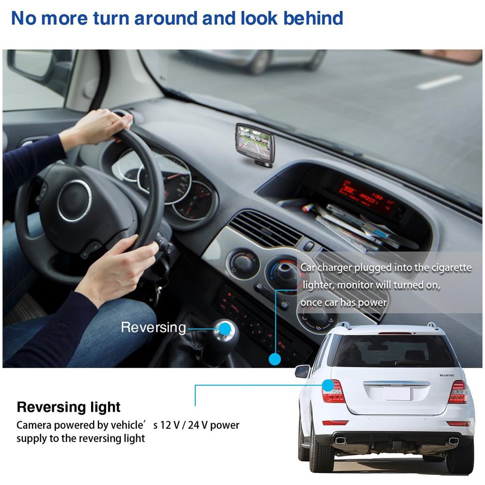 Td-2 Digital Wireless Telecamera Di Retromarcia Ip68 Impermeabile Macchina Fotografica Di Sostegno Stabile Corredo Della Macchina Fotografica Dinversione Del Segnale Con Visione Notturna Macchina Fotografica Di Retrovisione 4.3 Monitor Lcd - Foto 2