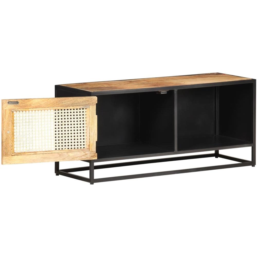 Mobile Porta TV 90x30x40 cm in Legno di Mango Grezzo e Canna - Foto 10
