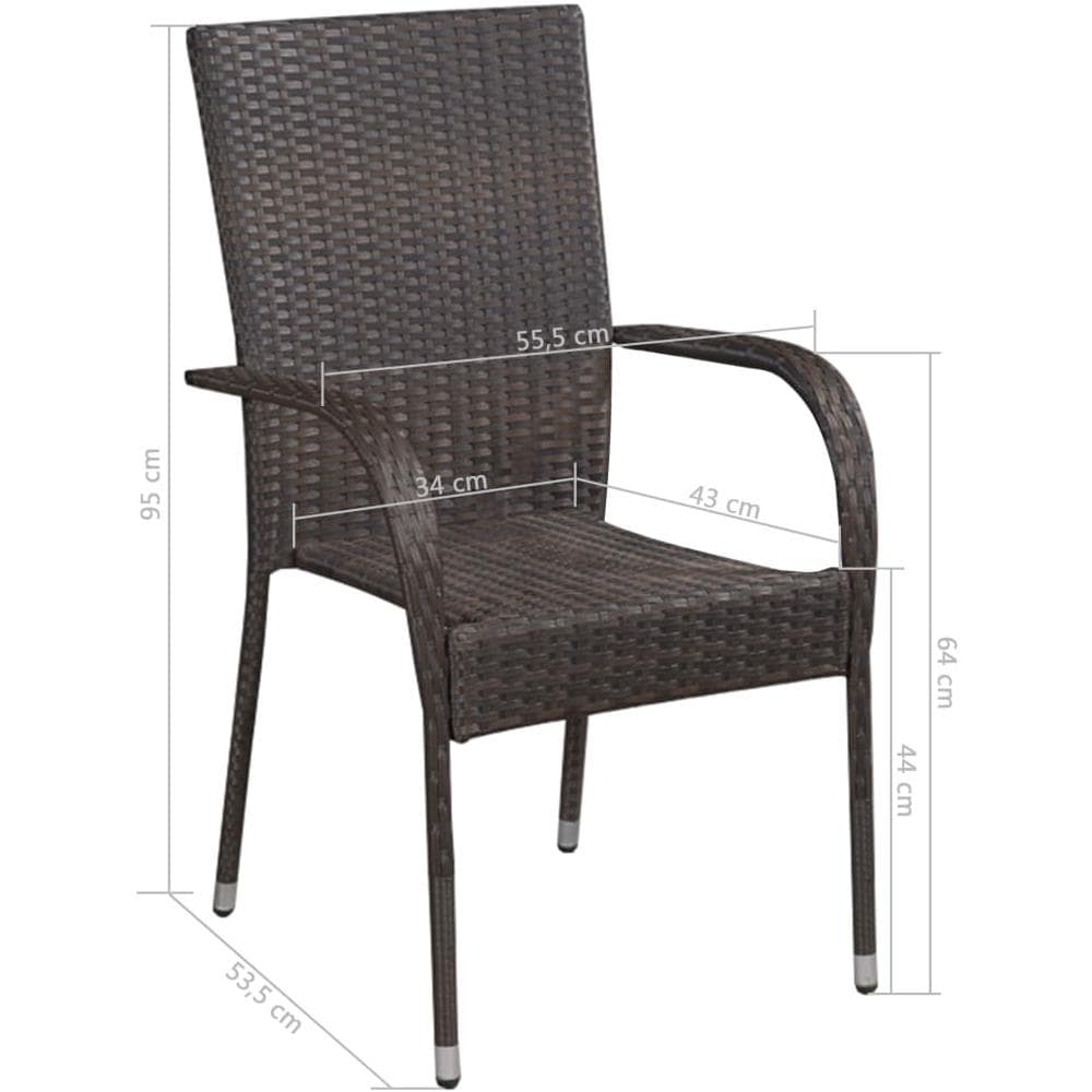 Set Mobili da Pranzo Giardino 7 pz in Polyrattan Marrone - Foto 4