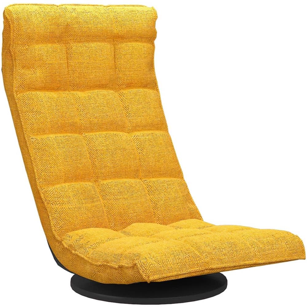 Sedia Da Pavimento Girevole Giallo Senape In Tessuto - Foto 2