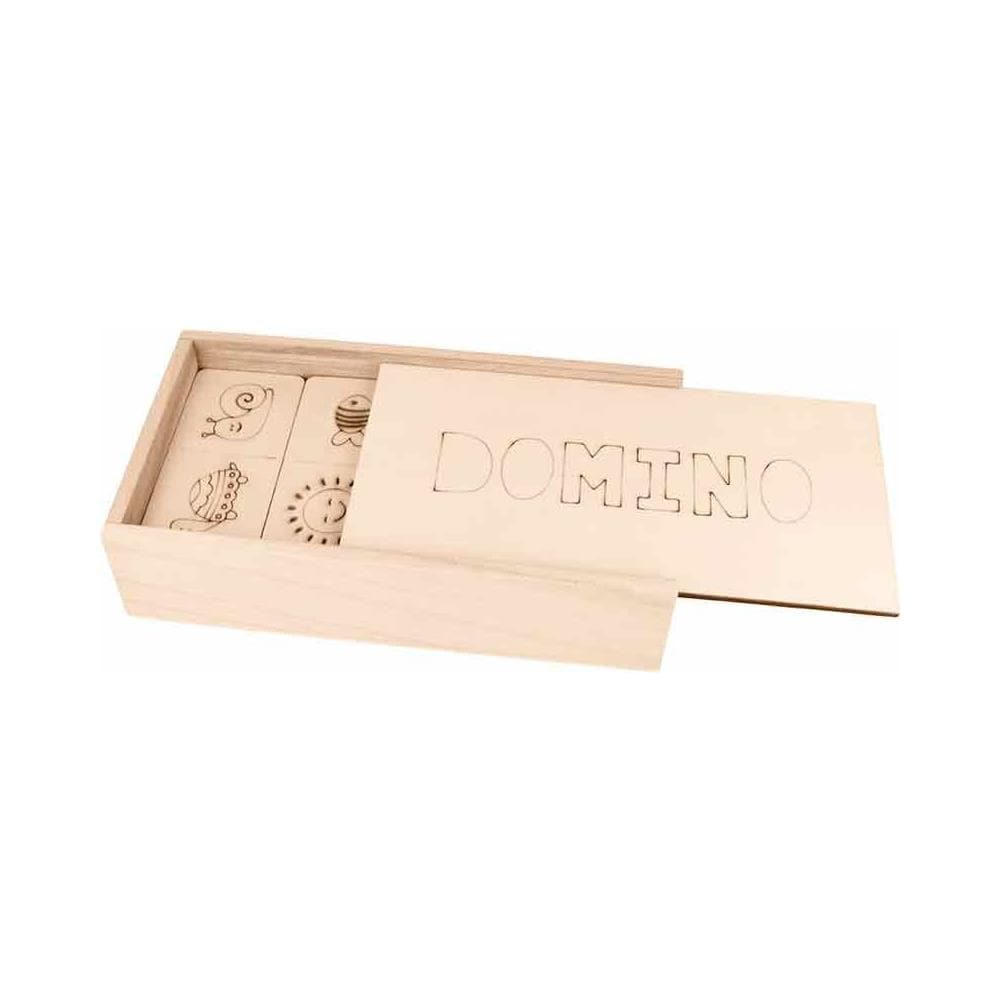 Gioco Di Domino In Legno - 24 Camere - 22 X 12 X 5,3 Cm - Foto 2