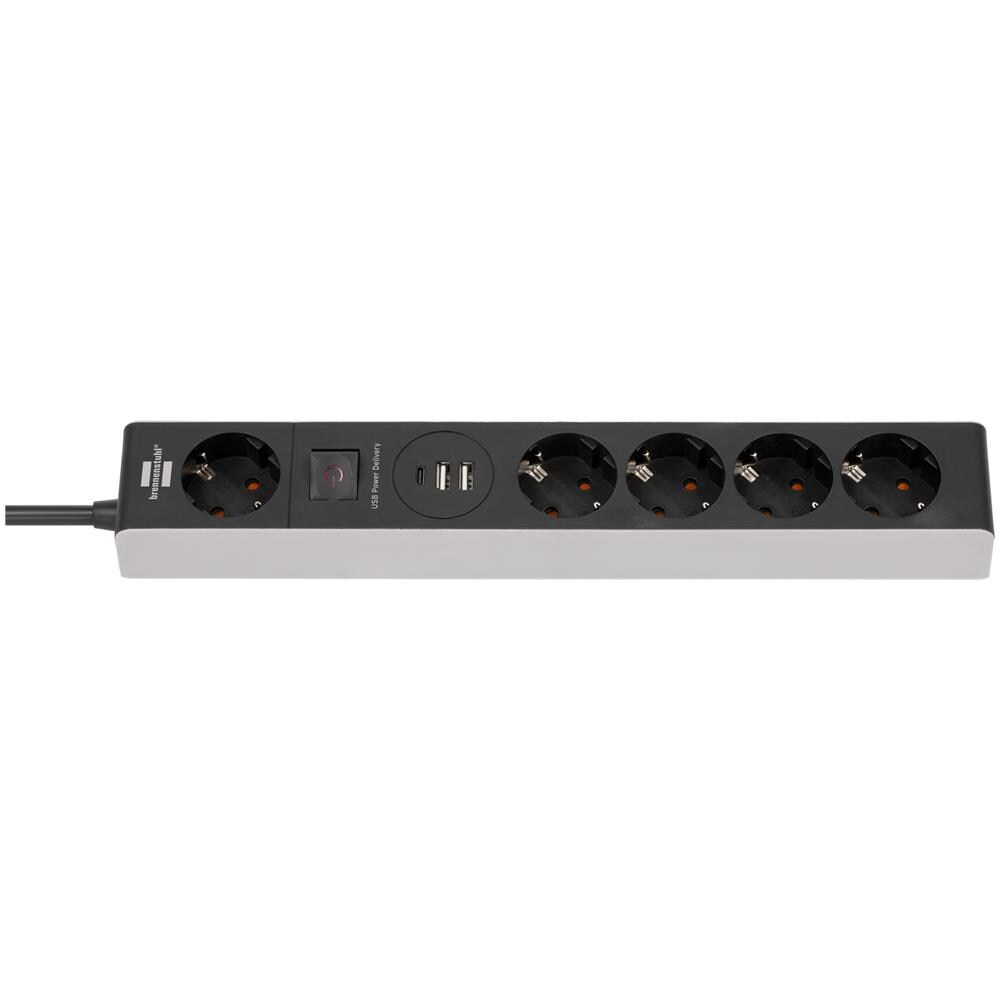 1159780615 prolunghe e multiple 1,5 m 5 presa (e) AC Interno Nero, Grigio - Foto 1