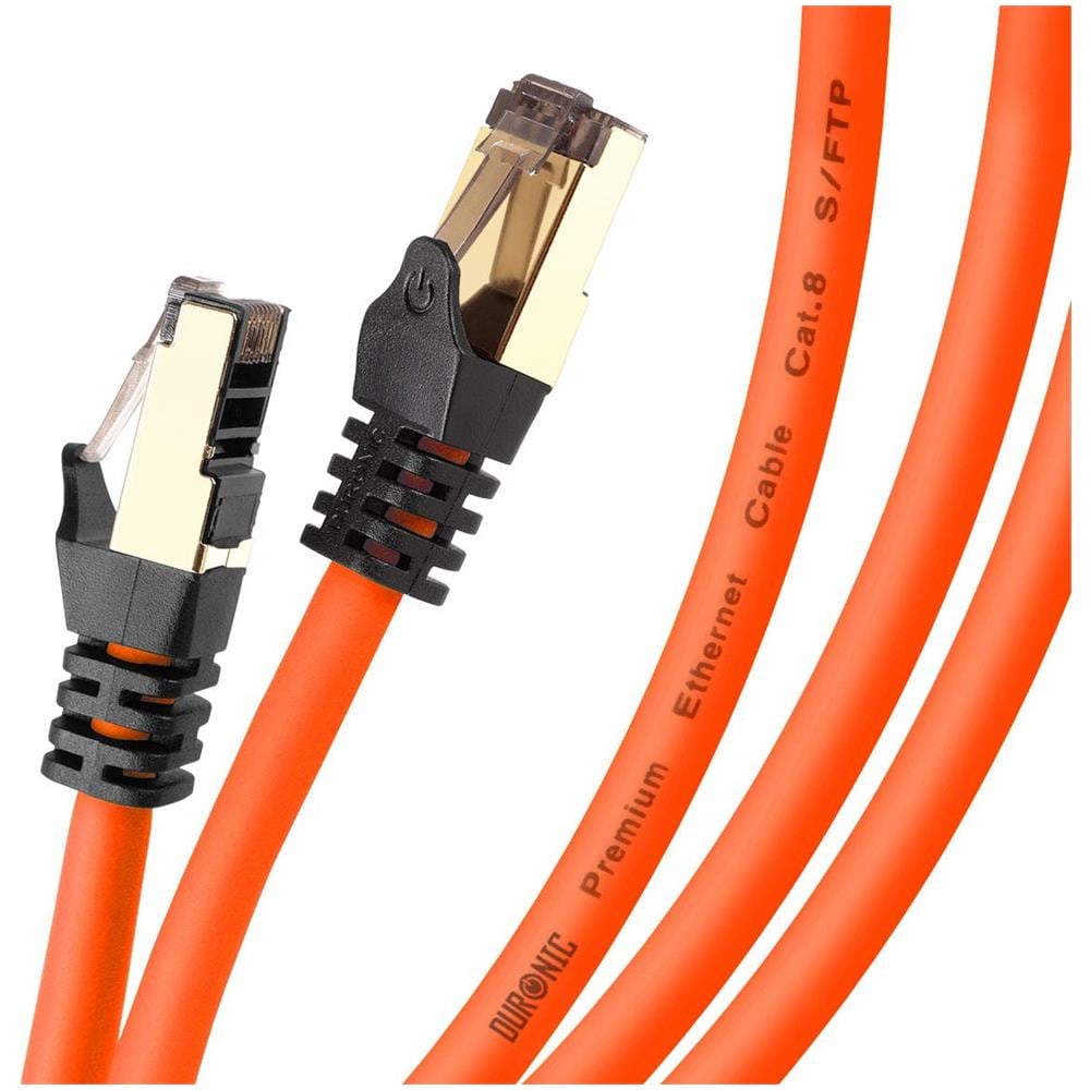 Cavo Di Rete Ethernet Supporta Fino A 2 Ghz / 2000 Mhz | Connettori Rj45 | Trasmissione Dati 40 Gigabit 3 M Arancione - Foto 1