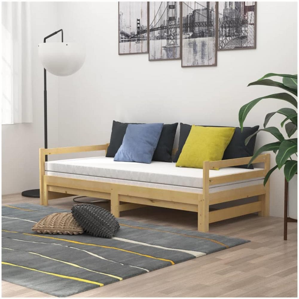 Dormeuse Estraibile 2x (90x200) cm in Legno Massello di Pino - Foto 3