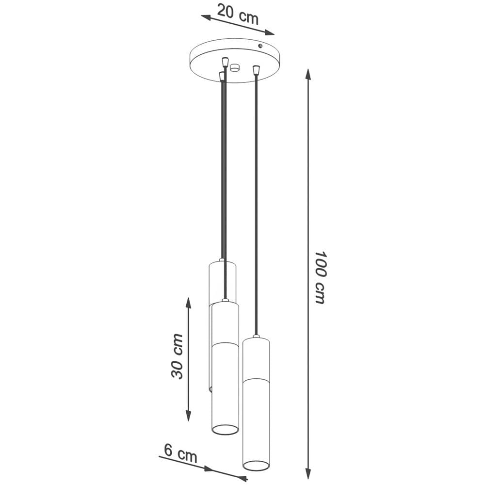 Lampada A Sospensione In Legno Pablo 3p Bianco 1000xø200 Mm Metallo - Foto 1