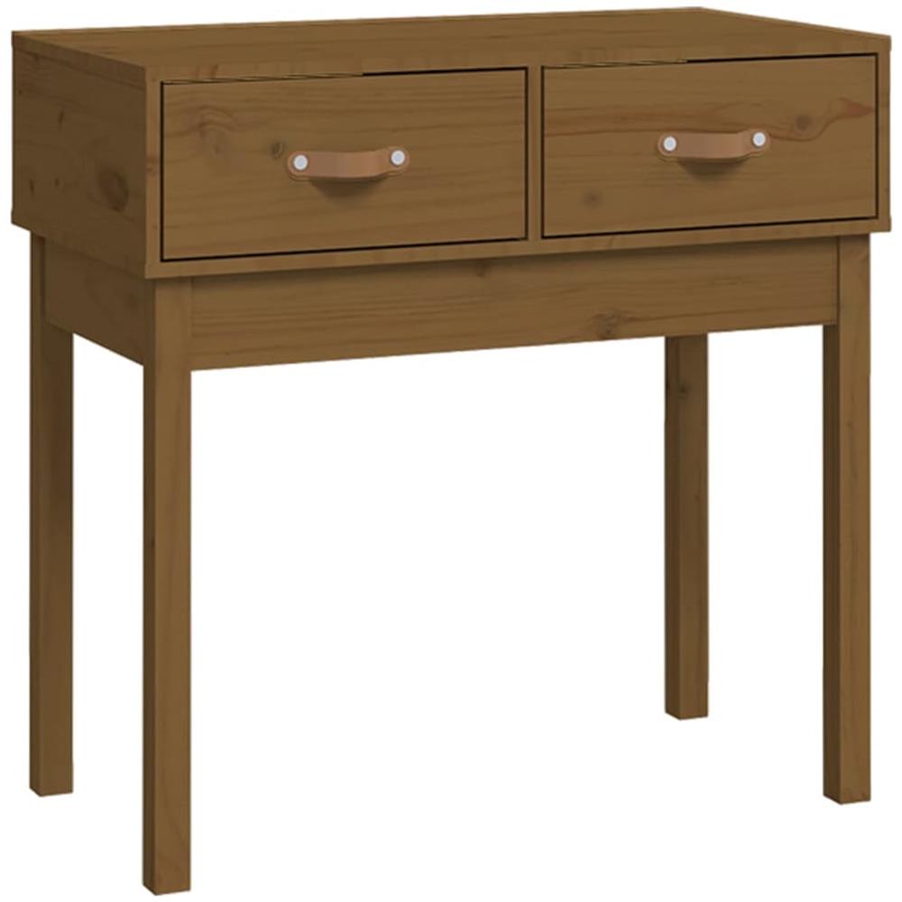 Tavolo Consolle Miele 76,5x40x75 Cm In Legno Massello Di Pino - Foto 2