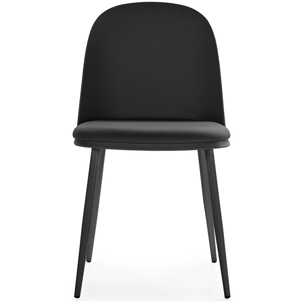 Set Di 4 Sedie Kana Nere, Gambe In Metallo E Sedile Imbottito - Foto 2