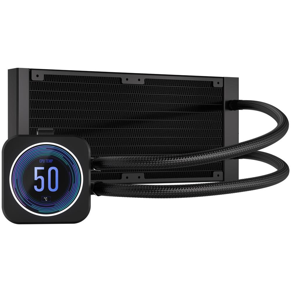 Dissipatore CPU a Liquido Icue H100i Elite LCD XT 240mm RGB per Socket Intel LGA 115X/1200/1700/2011/2066 e Socket AMD AM4/AM5/sTRX4/sTR4 - Foto 2