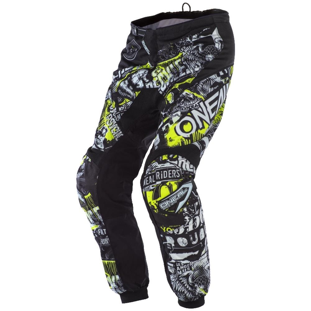 Pantaloni Cross | Enduro ""element"" Attack Black | Neon Yellow - Foto 1