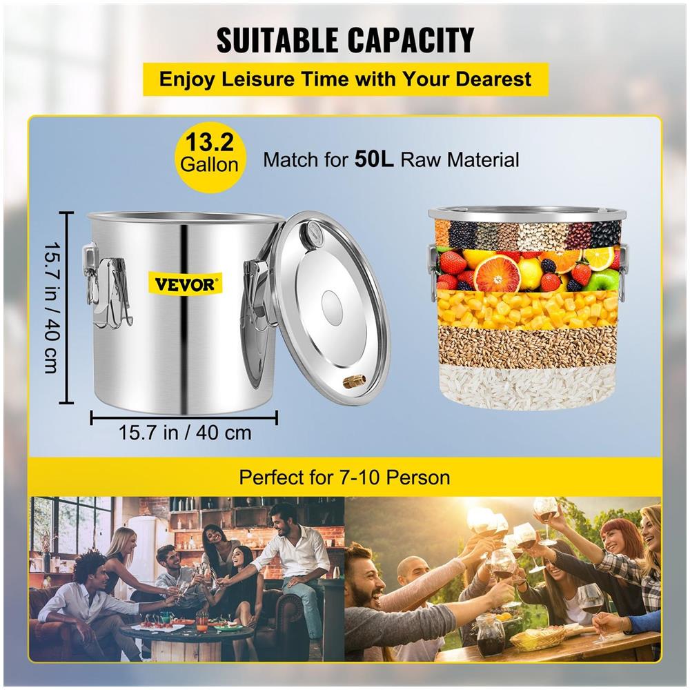 Distillatore Di Alcol In Acciaio Inox Per Moonshine, Whisky, Vino E Birra 50l - Foto 2