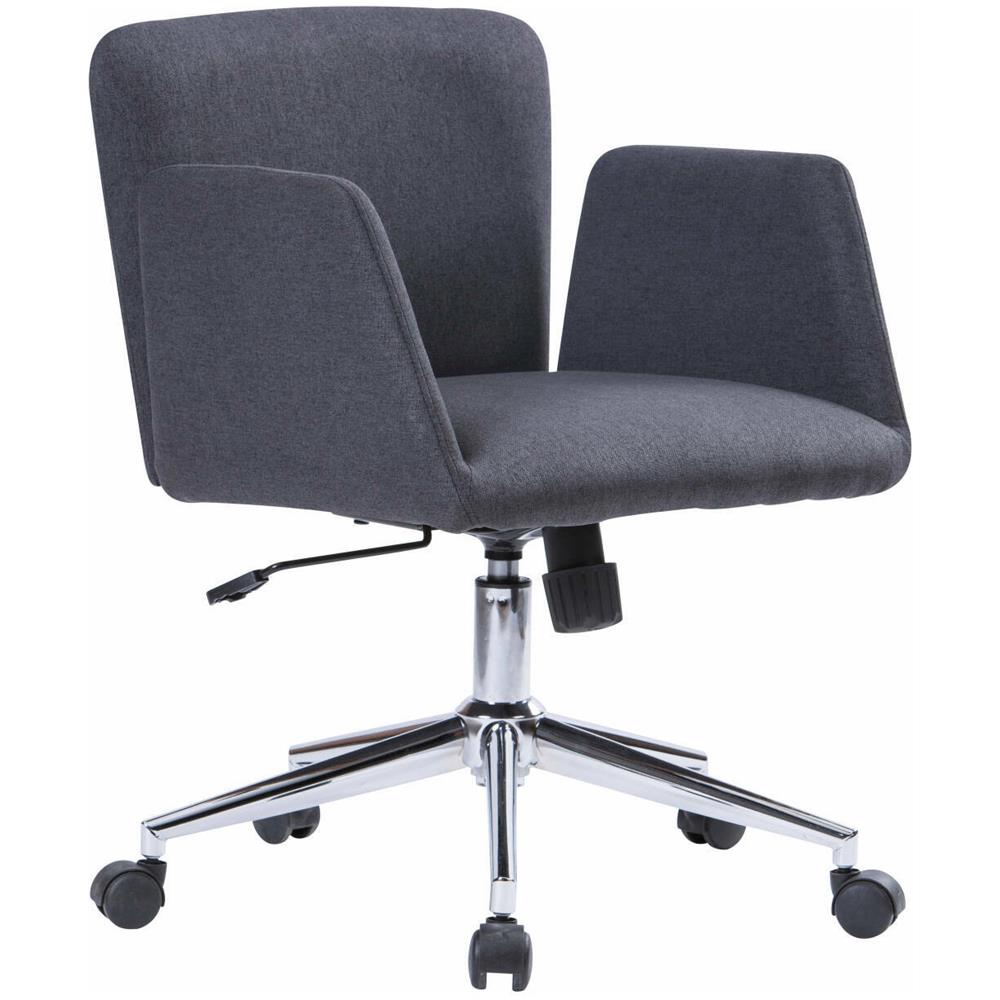 Sedia Da Ufficio Albury, Poltrona Con Braccioli, Seduta Ergonomica Da Ufficio, 54x55h65/84 Cm, Grigio - Foto 1