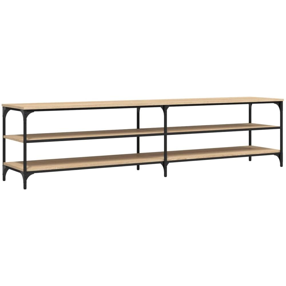 Mobile Tv Rovere Sonoma 200x30x50cm Legno Multistrato E Metallo - Foto 2