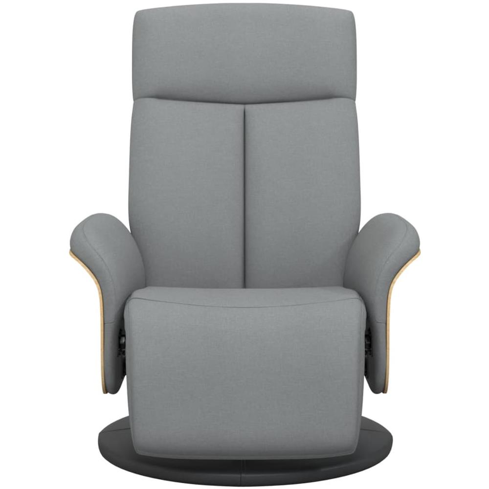 Poltrona Reclinabile Con Poggiapiedi Grigio Chiaro In Tessuto - Foto 3