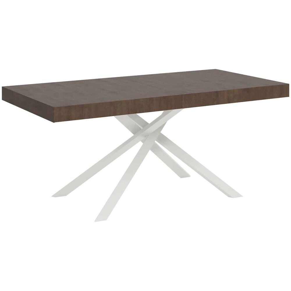 Tavolo allungabile 90x180/284 cm Karida noce gambe bianche - Foto 1