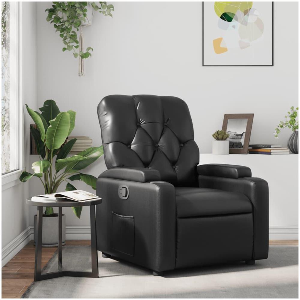 Poltrona Reclinabile Nera in Similpelle - Foto 2