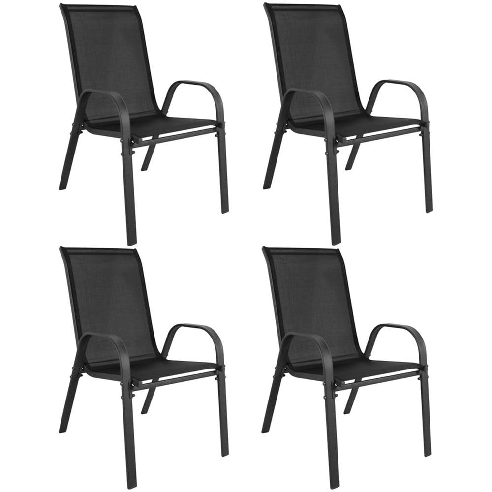 Modern SOFIA Chair - Set da 4 sedie da giardino, patio e balcone nere - Foto 1