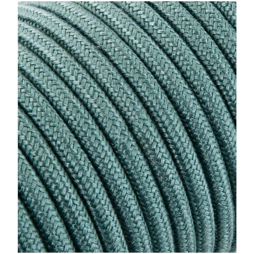 Cavo Elettrico Tondo Rivestito In Tessuto Colorato Filato Grezzo Verde Salvia 10 Metri 2x0,75 Rotondo Per Lampadari, Lampade, Abat Jour, Design. Made In Italy! - Foto 1