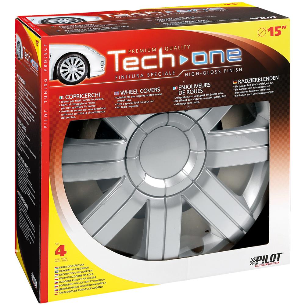 Copricerchi Auto Universali 15 Pollici Tech-one Sportive Silver 31497 - Foto 8