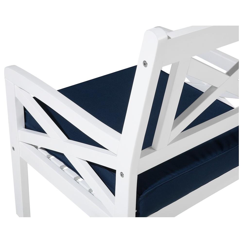 Sedia Da Giardino Bianca Con Cuscino Blu Baltic - Foto 2