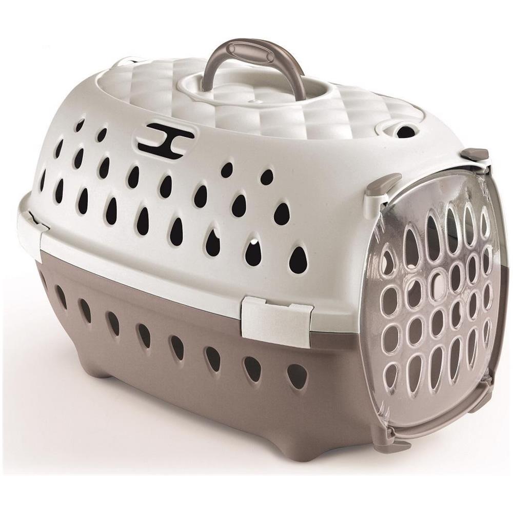 Trasportino Cuccia Cani Gatti Gabbia Trasporto Animali Auto 50x34x32cm Tortora - Foto 6