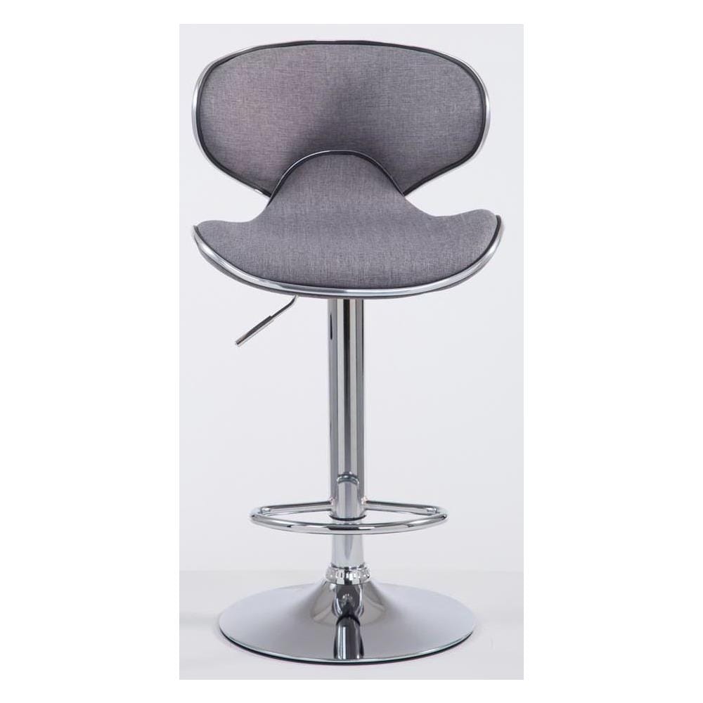 Set 2 Sgabelli Cucina Las Vegas V2 in Tessuto - Coppia Sedie Sgabello Imbottite Girevoli e Regolabili 62-82cm con Schienale Grigio Chiaro - Foto 2