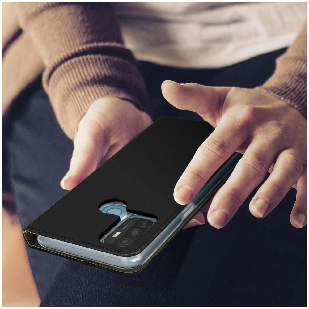 Custodia Oppo A53 / A53s Portacarte Stand Video Cover - Nero - Foto 2