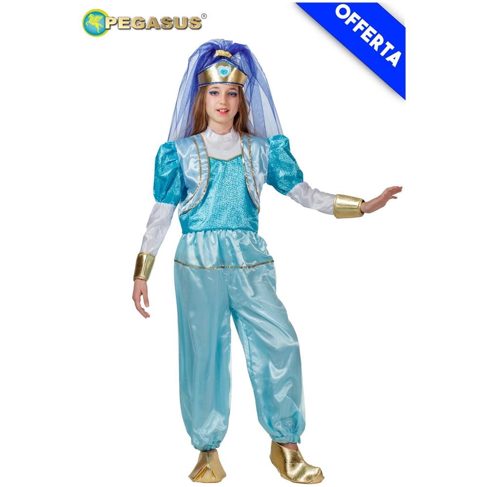 Costume Genietta Azzurra ""taglia L 8/9 Anni"" Vestito Carnevale Pegasus Bambino Odalisca - Foto 2