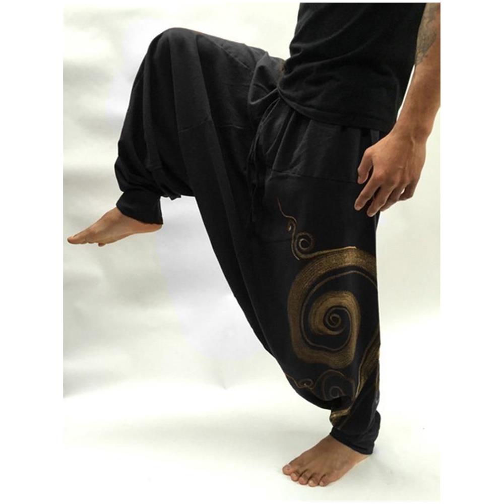 SLOWMOOSE - Pantaloni Harem Di Yoga Hippie Larghi In Vita Elastica Casual  Da Uomo, Aladdin Hippie Boho [ marrone / Xxxl] - ePRICE