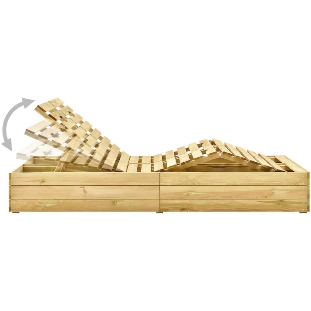 Prendisole Doppio e Cuscini Verde Brillante in Pino Impregnato - Foto 2