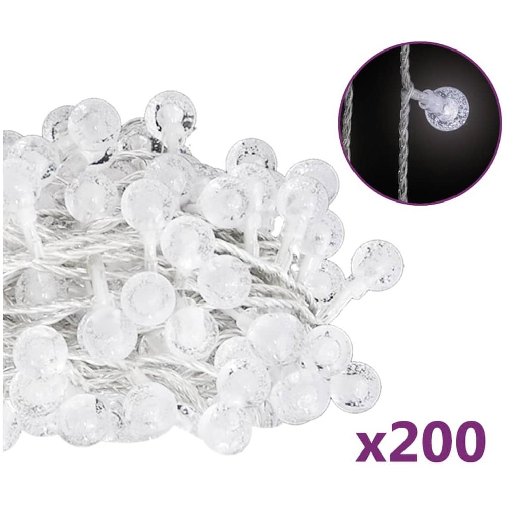 Filo di Luci Sferiche 20m 200 LED Bianco Freddo 8 Funzioni - Foto 1