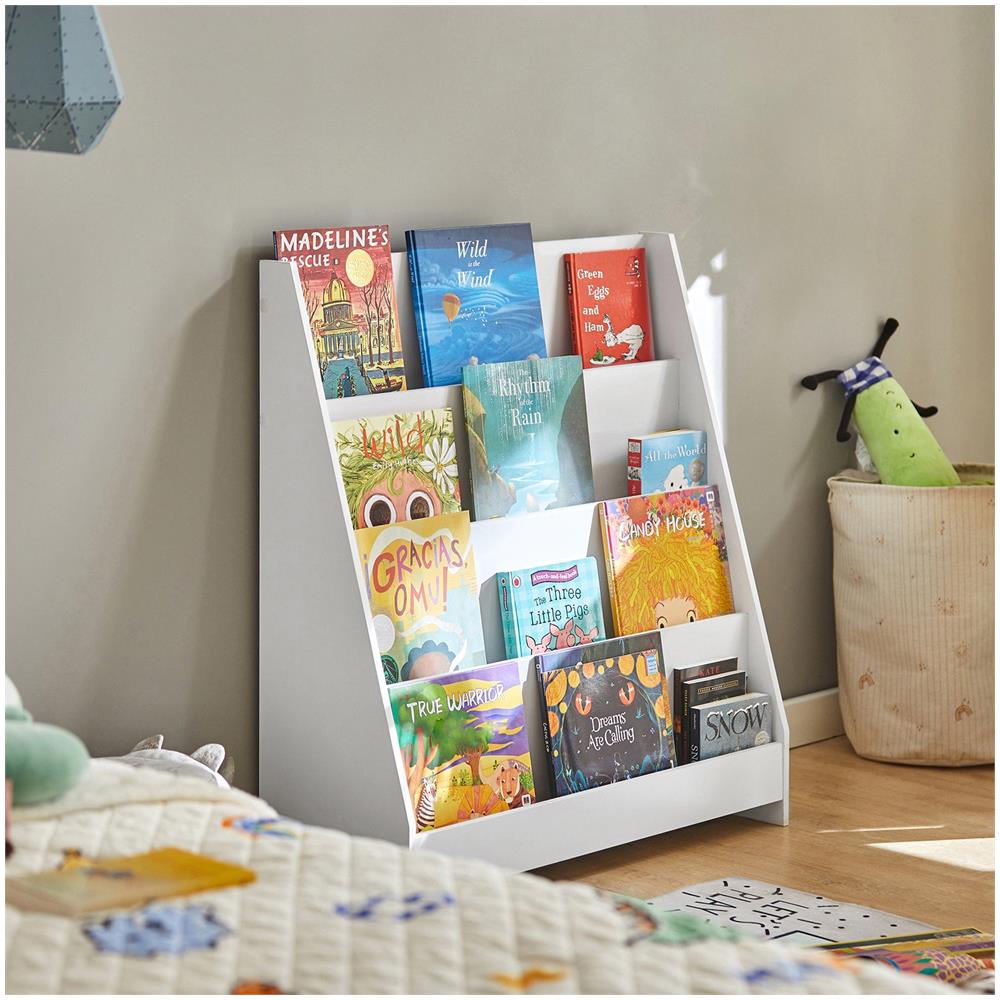 Libreria Montessoriana Per Bambini - Scaffale Portagiochi Bianco - Kmb32-w - Foto 8