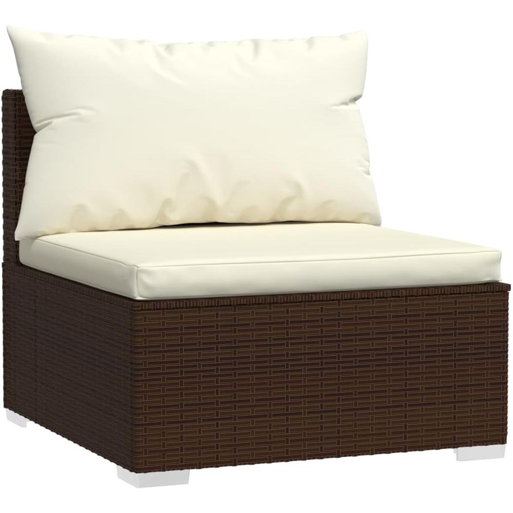 Set Divani Da Giardino 5 Pz Con Cuscini In Polyrattan Marrone - Foto 1