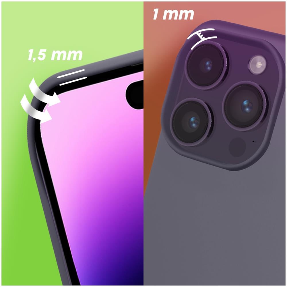 Cover Per Iphone 14 Pro Ibrida Semirigida Sottile Leggera Grigio Lavanda - Foto 2