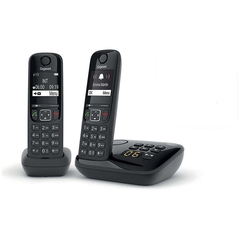 Gigaset AS690 Duo Telefono analogico/DECT Identificatore di chiamata/ Vivavoce Nero - Foto 1
