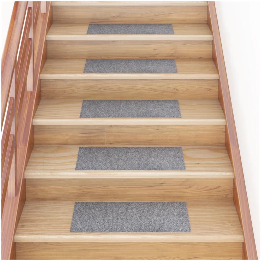 Tappeti Adesivi Rettangolari Scale 15 Pz 60x25 Cm Grigio Chiaro - Foto 1