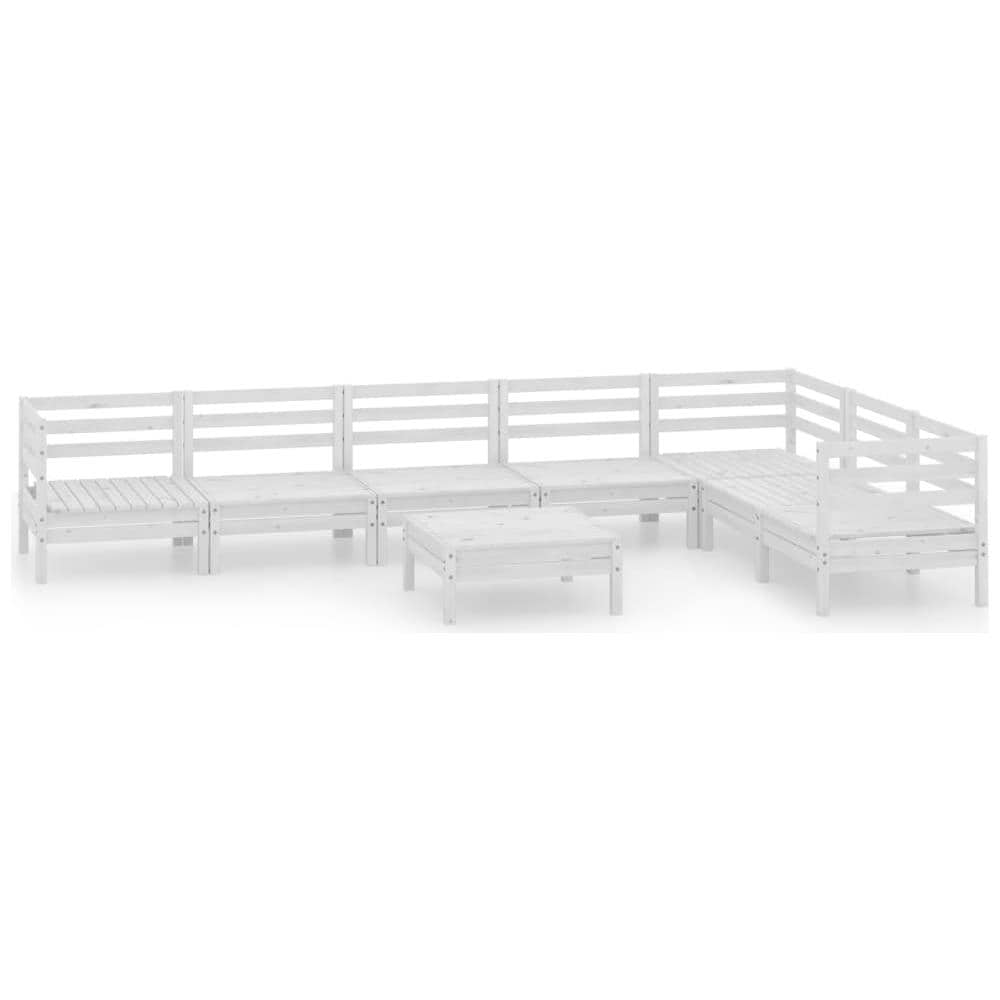 Set Divani Da Giardino 8 Pz In Legno Massello Di Pino Bianco - Foto 2