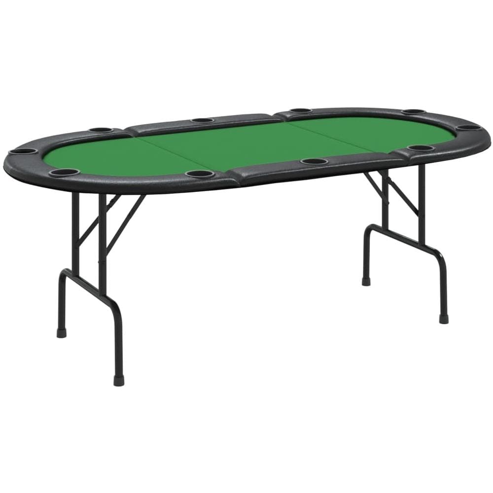 Tavolo da Poker Pieghevole 10 Giocatori Verde 207x106x76 cm - Foto 2