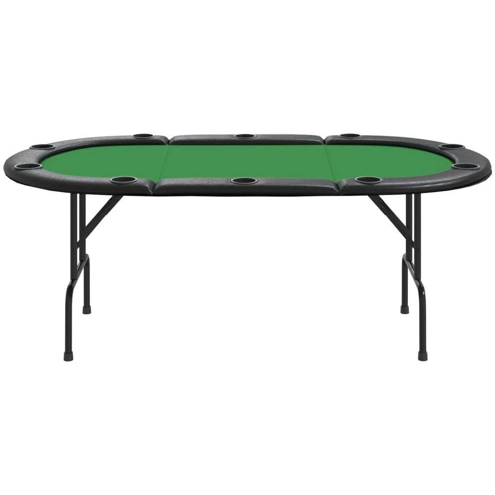 Tavolo da Poker Pieghevole 10 Giocatori Verde 207x106x76 cm - Foto 3
