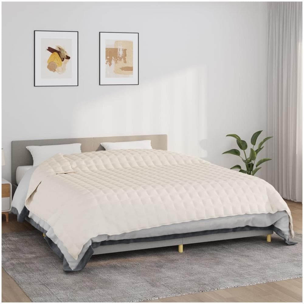 Coperta Ponderata Crema Chiaro 220x260 cm 15 kg Tessuto - Foto 1