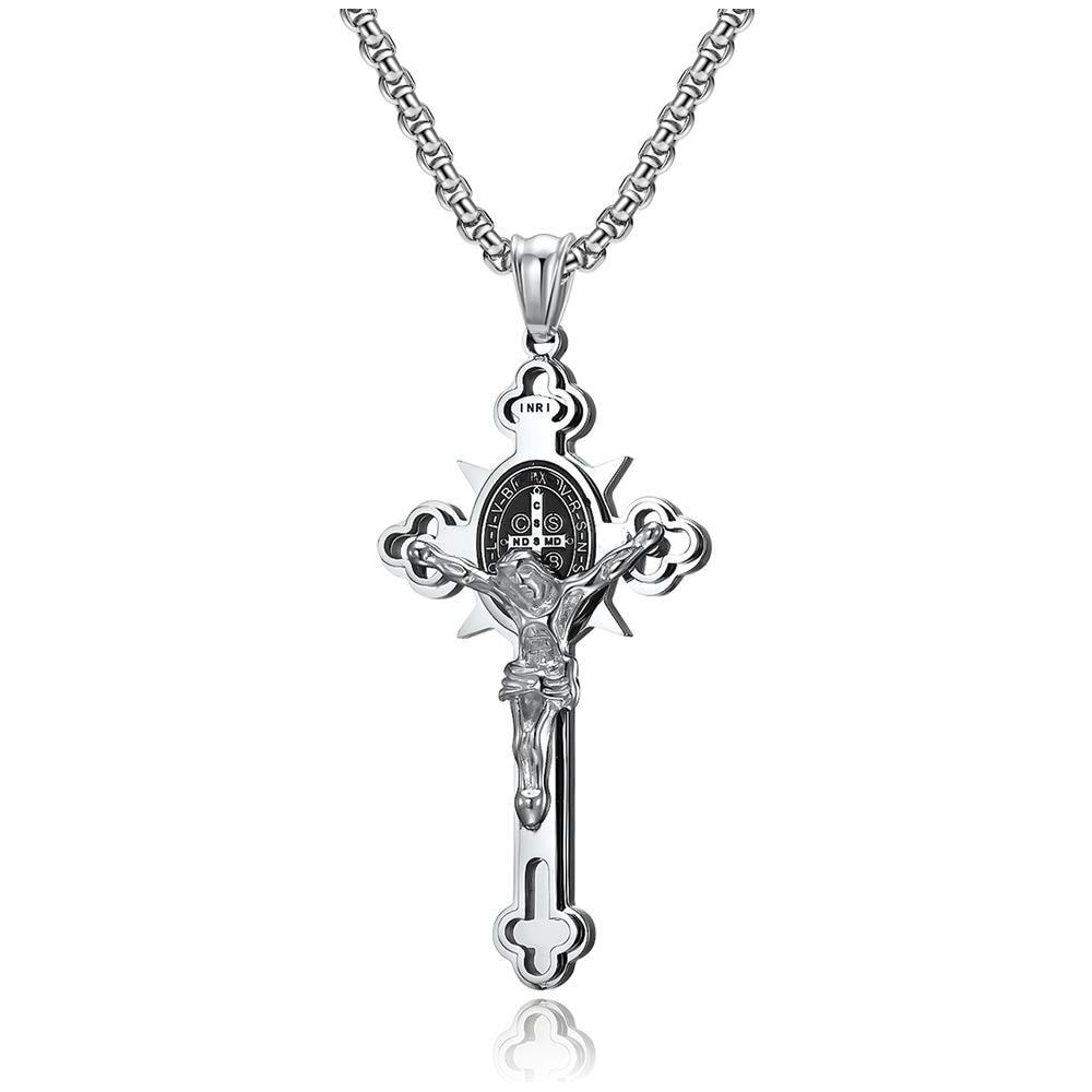 Collana Con Ciondolo A Croce In Acciaio Inossidabile Silver - Foto 1
