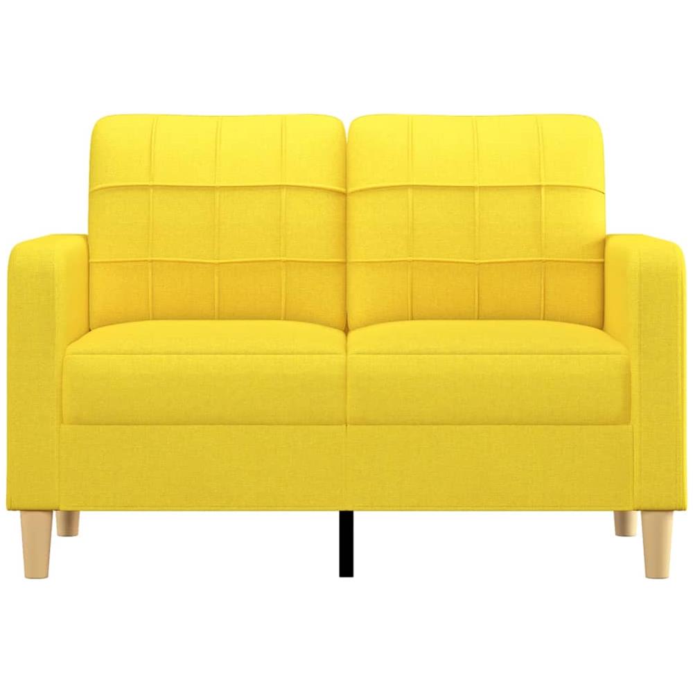 Divano A 2 Posti Giallo Chiaro 120 Cm In Tessuto - Foto 3