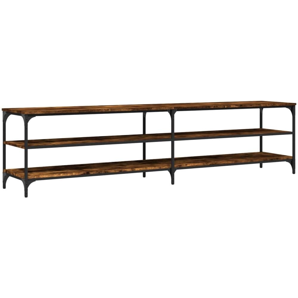 Mobile Tv Rovere Fumo 200x30x50 Cm Legno Multistrato E Metallo - Foto 2