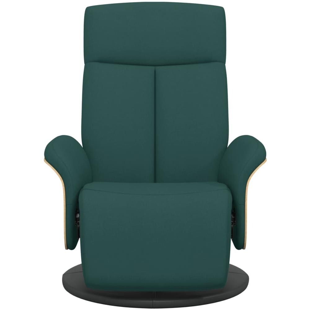 Poltrona Reclinabile Con Poggiapiedi Verde Scuro In Tessuto - Foto 3