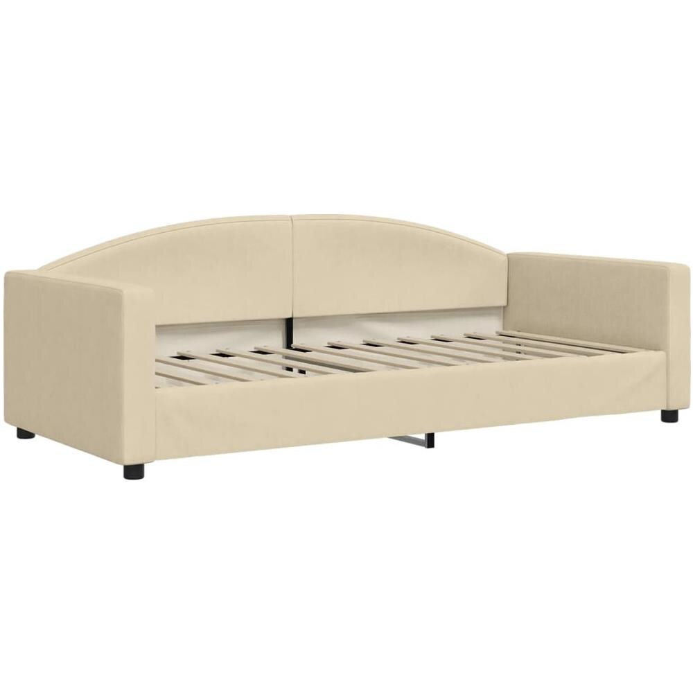 Letto Da Giorno Crema 90x200 Cm In Tessuto - Foto 1