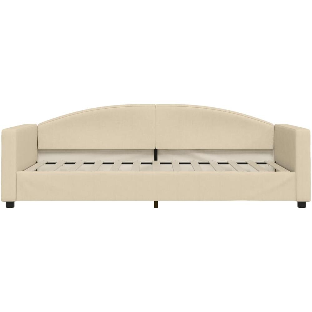 Letto Da Giorno Crema 90x200 Cm In Tessuto - Foto 2