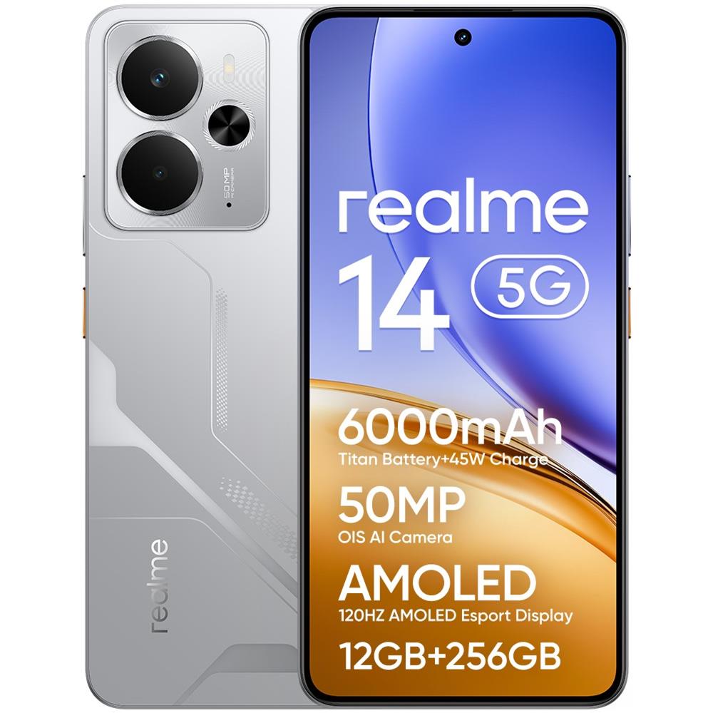 14 5G 256GB 12GB Ram Display 6.67" Amoled Main Camera 50MP Dual nanoSim USB Type C Android 15 Snapdragon 6 Gen4 6000mAh Mecha Silver - Foto 1