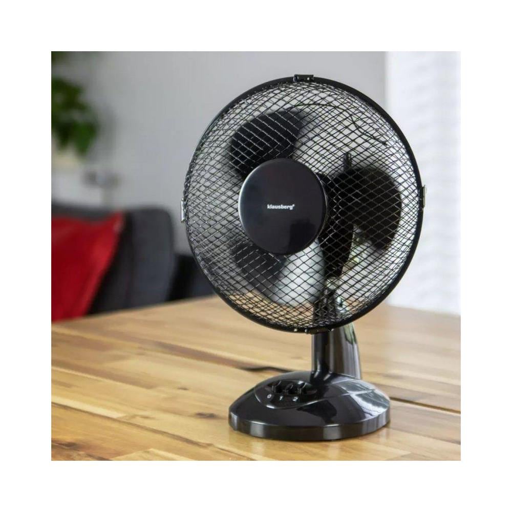 KB-7473 Ventilatore da tavolo elegante nero da 23 cm con funzione pivotante - Foto 2