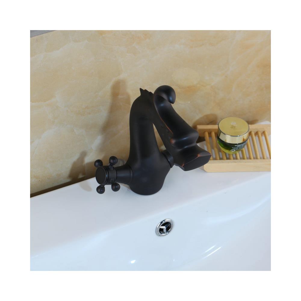 Rubinetto per lavabo da bagno, Blackswan, tipo M265 Dragon, modello corto nero, misura 20 cm - Foto 2